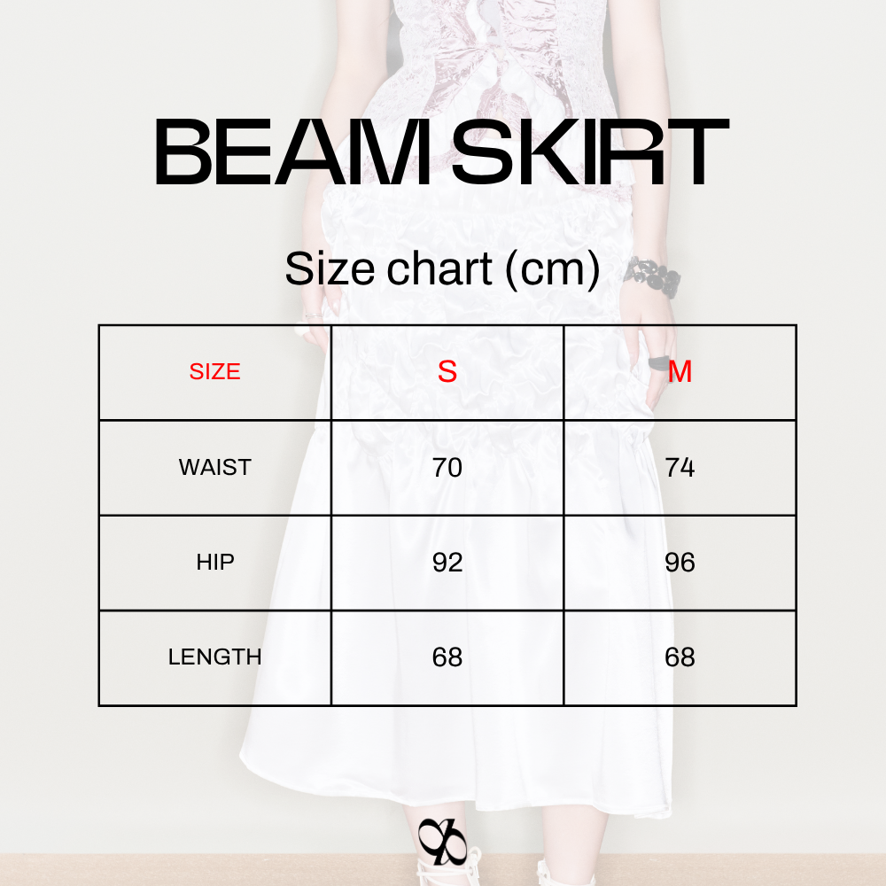 Beam Skirt – Ruched Satin Midi Skirt by INTO.EIGHT