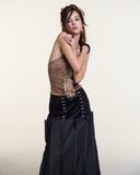 Ink Skirt – Corset Panel Denim Skirt by INTO.EIGHT