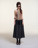 Ink Skirt – Corset Panel Denim Skirt by INTO.EIGHT