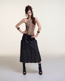 Ink Skirt – Corset Panel Denim Skirt by INTO.EIGHT