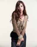 Tawn Top – Faux Fur Trim Cropped Jacket by INTO.EIGHT