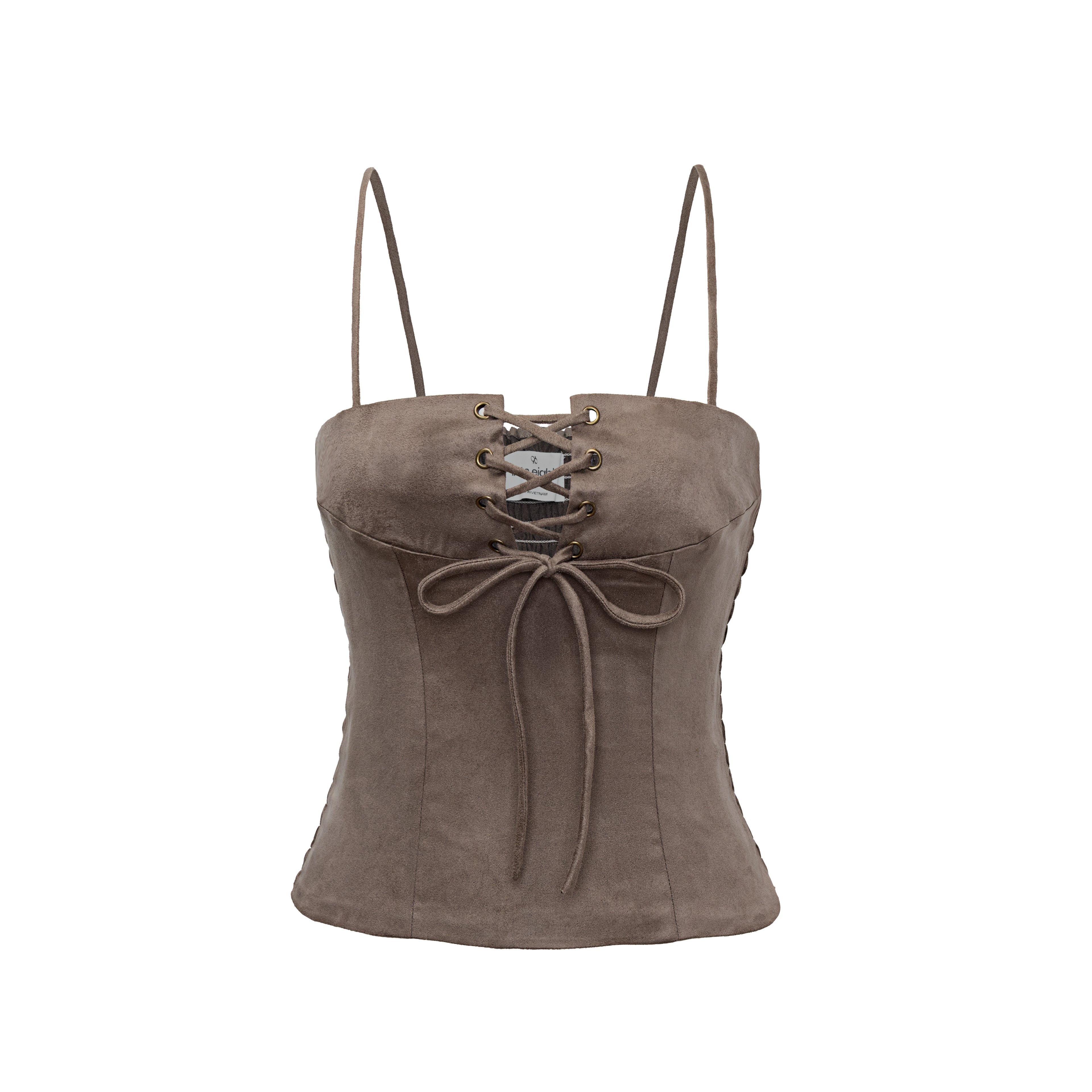 Moss Top – Metal Ring Lace-Up Camisole by INTO.EIGHT