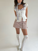 PASTEL TIE – LILAC CHECK LACE TIE