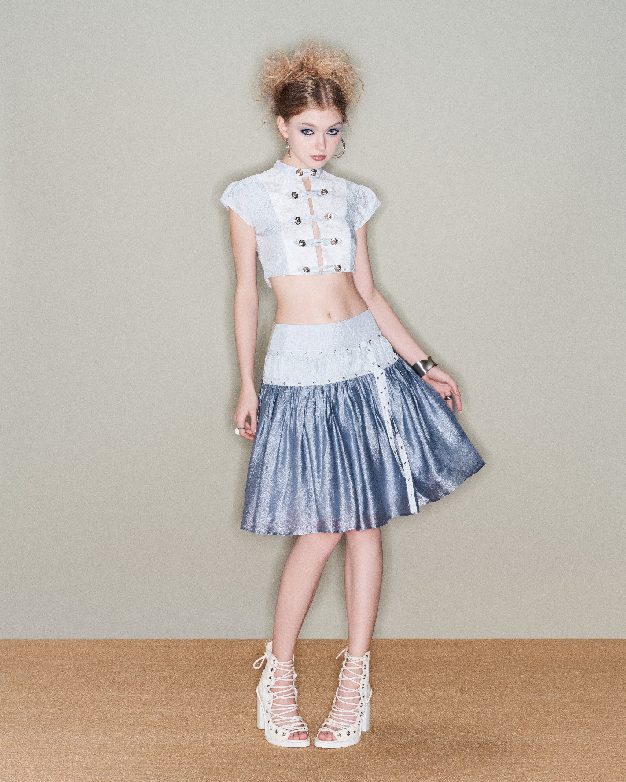 Bubble Skirt – Ruched Balloon Midi Skirt by INTO.EIGHT