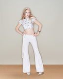 Penta Pants – Button Detail Flared Pants by INTO.EIGHT